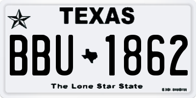 TX license plate BBU1862