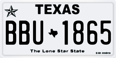 TX license plate BBU1865