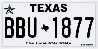 TX license plate BBU1877