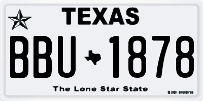 TX license plate BBU1878