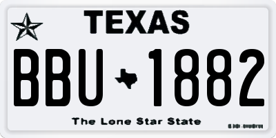 TX license plate BBU1882
