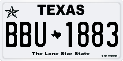 TX license plate BBU1883