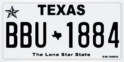 TX license plate BBU1884