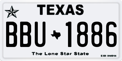 TX license plate BBU1886