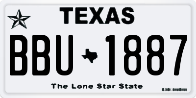TX license plate BBU1887