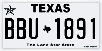TX license plate BBU1891