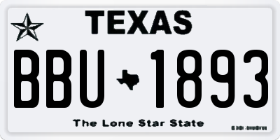 TX license plate BBU1893