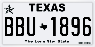 TX license plate BBU1896