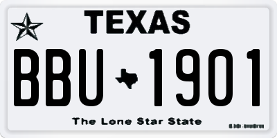 TX license plate BBU1901