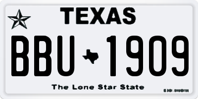 TX license plate BBU1909