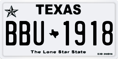 TX license plate BBU1918