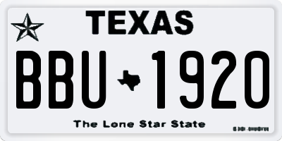 TX license plate BBU1920