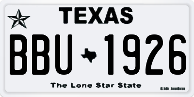 TX license plate BBU1926