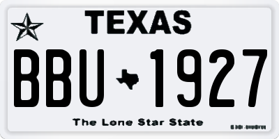 TX license plate BBU1927