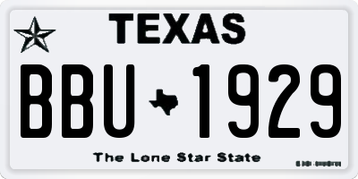 TX license plate BBU1929
