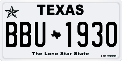 TX license plate BBU1930