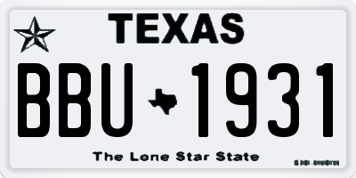 TX license plate BBU1931