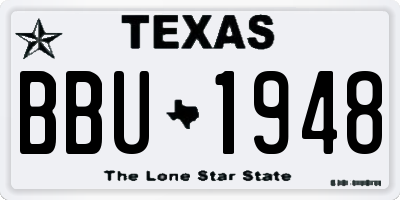 TX license plate BBU1948