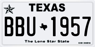 TX license plate BBU1957