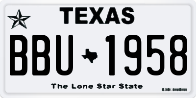 TX license plate BBU1958