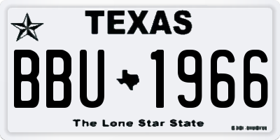 TX license plate BBU1966