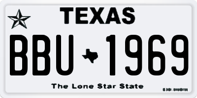 TX license plate BBU1969