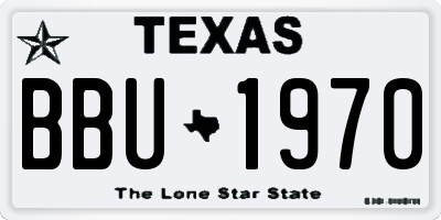 TX license plate BBU1970