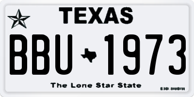 TX license plate BBU1973