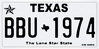 TX license plate BBU1974