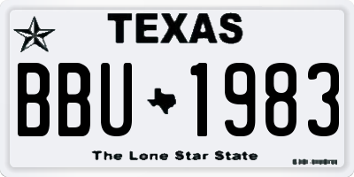 TX license plate BBU1983