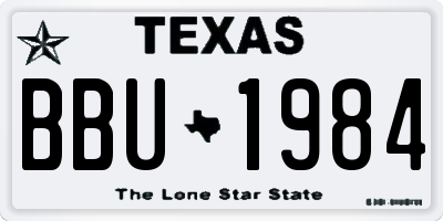 TX license plate BBU1984