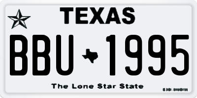 TX license plate BBU1995