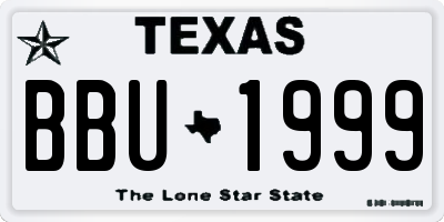 TX license plate BBU1999