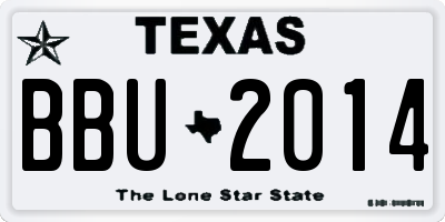 TX license plate BBU2014