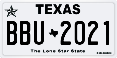 TX license plate BBU2021