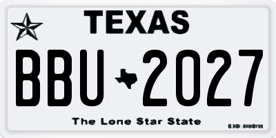TX license plate BBU2027