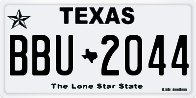 TX license plate BBU2044