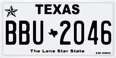 TX license plate BBU2046