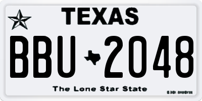 TX license plate BBU2048