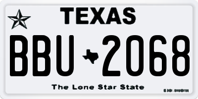 TX license plate BBU2068