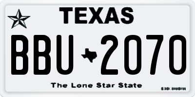 TX license plate BBU2070