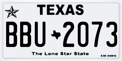 TX license plate BBU2073