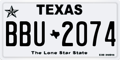 TX license plate BBU2074