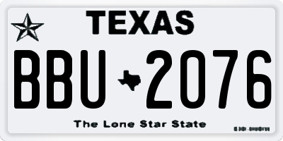TX license plate BBU2076