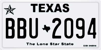 TX license plate BBU2094