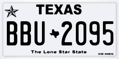 TX license plate BBU2095