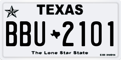TX license plate BBU2101