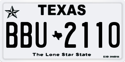 TX license plate BBU2110