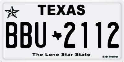 TX license plate BBU2112