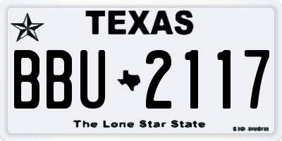 TX license plate BBU2117